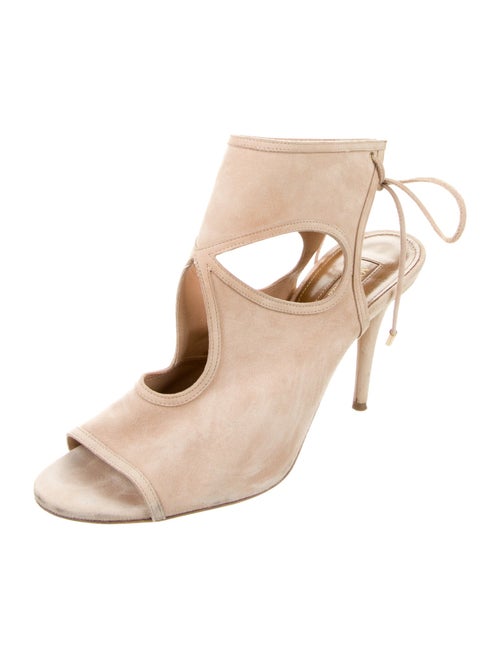 Aquazzura Suede Animal Print Sandals