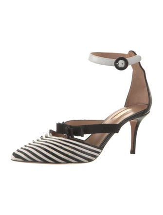 Aquazzura Leather Striped D'Orsay Pumps