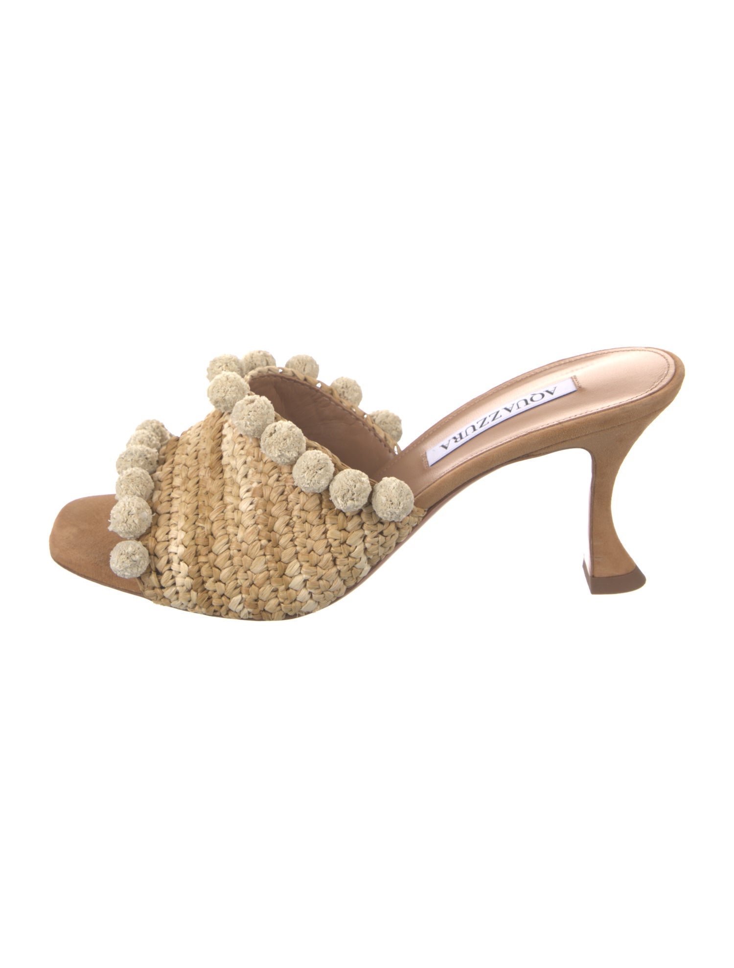 aquazzura pom pom sandals