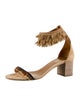 Aquazzura Suede Fringe Trim Accent Sandals