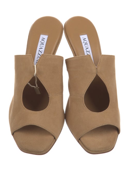 Aquazzura Suede Cutout Accent Slides
