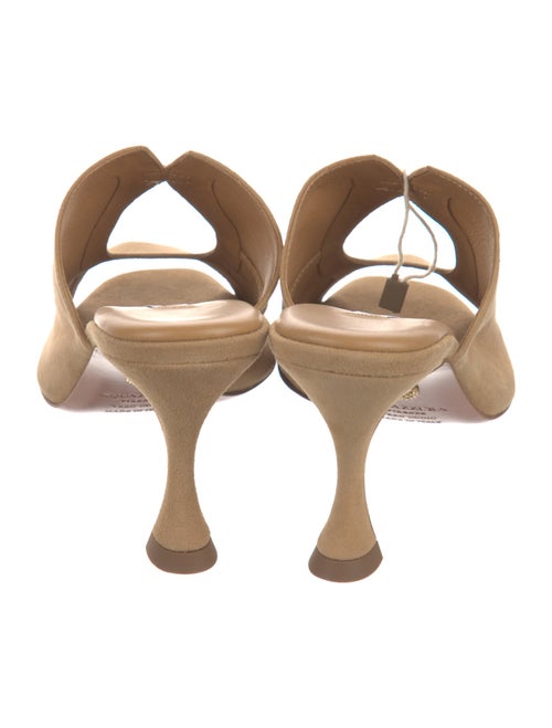 Aquazzura Suede Cutout Accent Slides