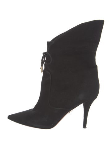 Aquazzura Boots Suede Lace-Up Us7.5, It37.5 | 7.5