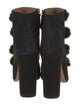 Aquazzura Suede Pom-Pom Embellishments Lace-Up Boots