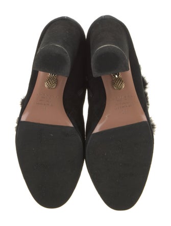 Aquazzura Suede Pom-Pom Embellishments Lace-Up Boots