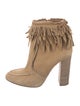 Aquazzura Suede Fringe Trim Accent Boots