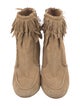 Aquazzura Suede Fringe Trim Accent Boots