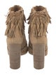 Aquazzura Suede Fringe Trim Accent Boots