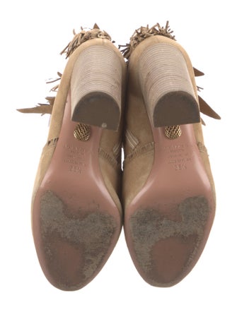 Aquazzura Suede Fringe Trim Accent Boots