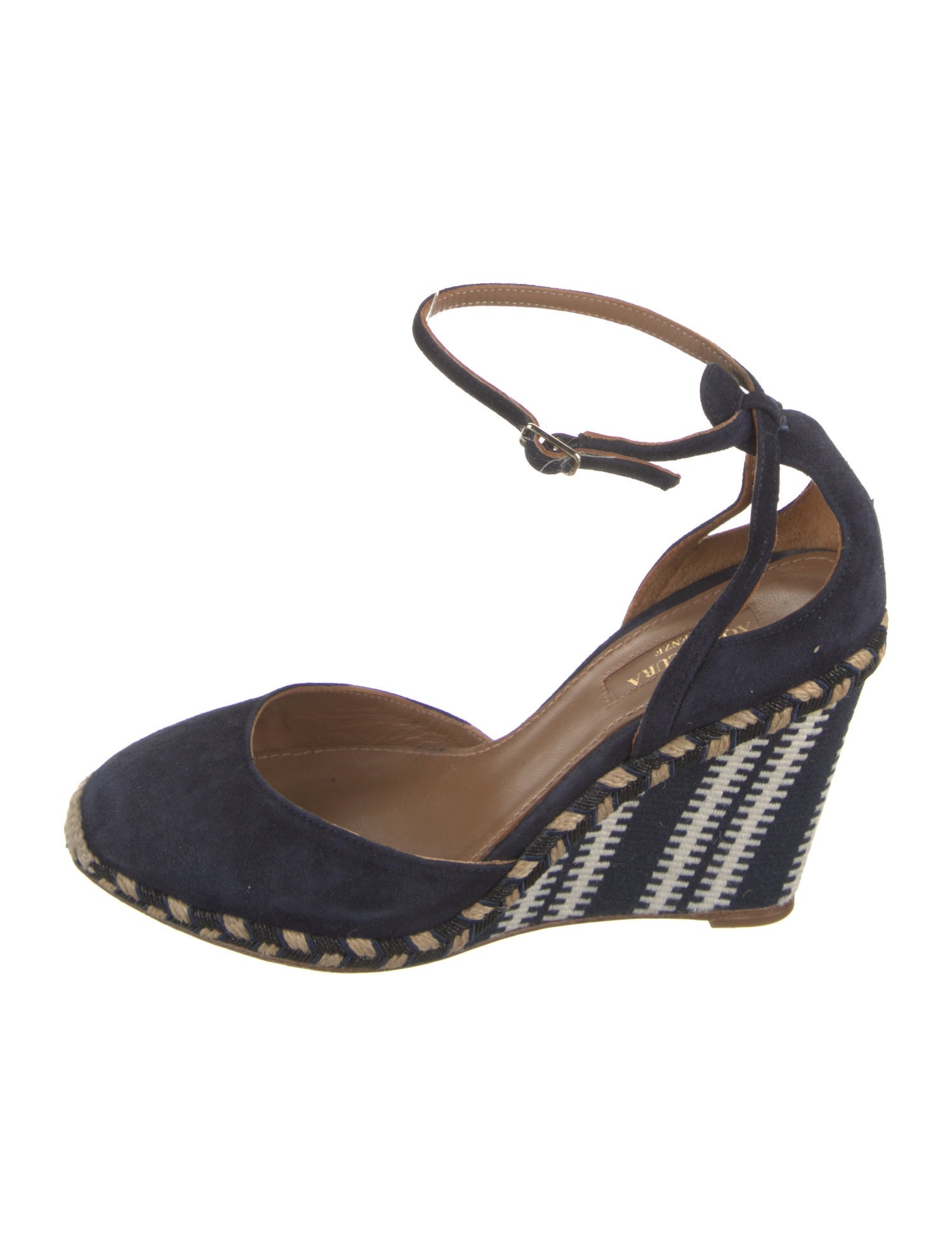 Aquazzura Suede Patterned D'Orsay Pumps