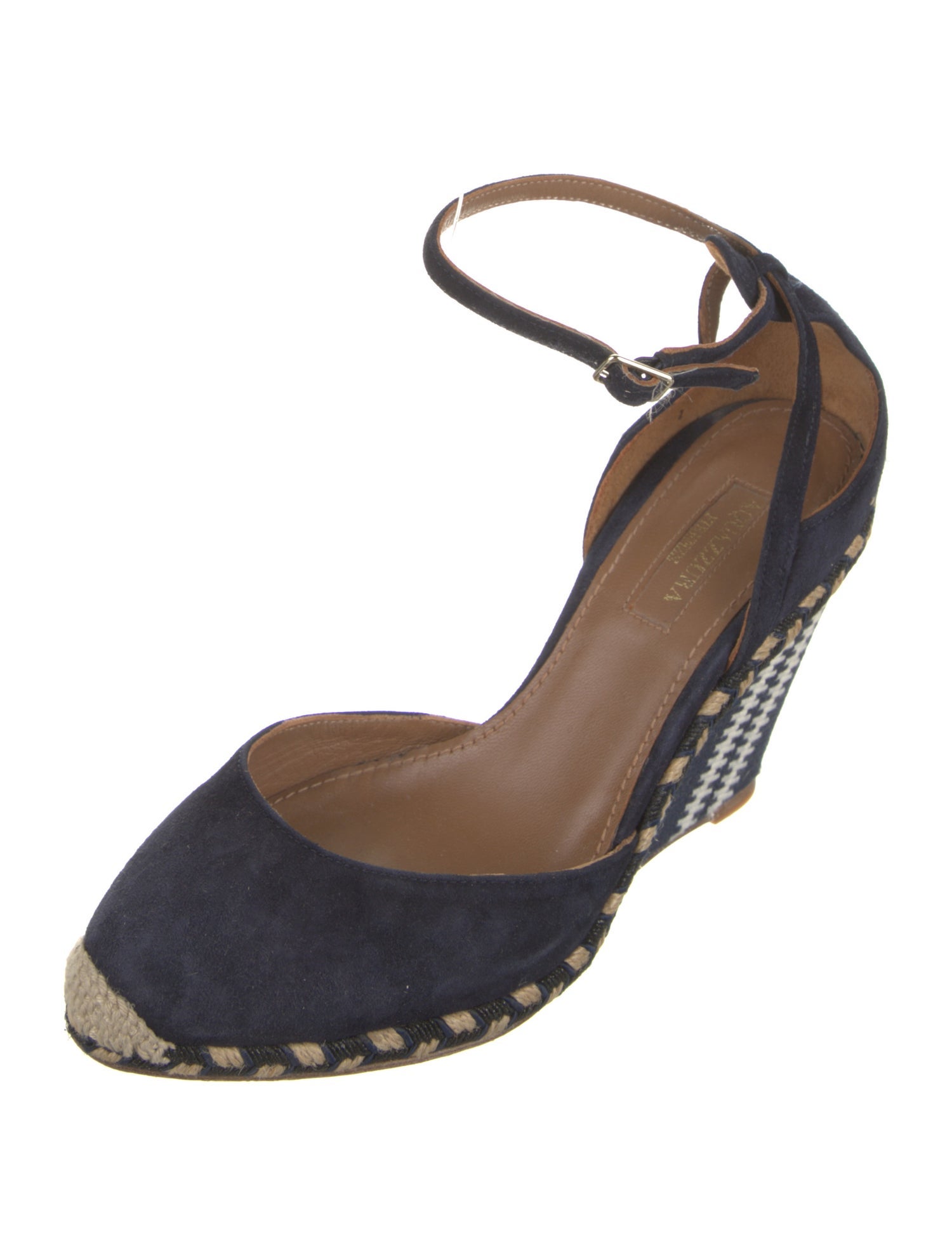 Aquazzura Suede Patterned D'Orsay Pumps