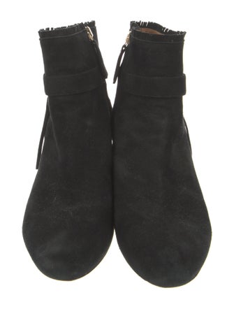 Aquazzura Suede Fringe Trim Accent Boots