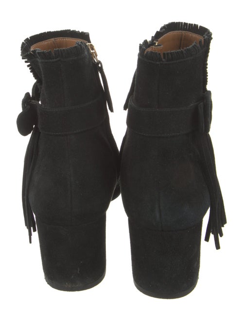 Aquazzura Suede Fringe Trim Accent Boots