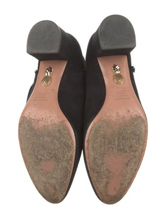 Aquazzura Suede Fringe Trim Accent Boots