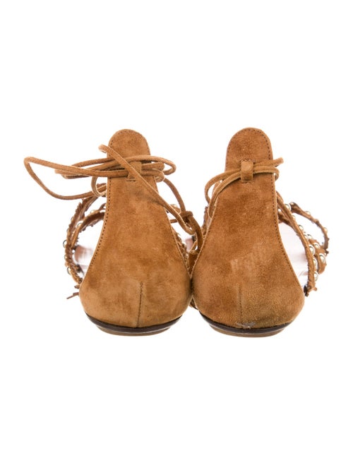 Aquazzura Suede Tassel Accents Gladiator Sandals