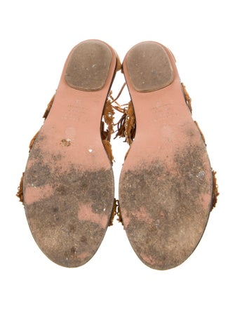 Aquazzura Suede Tassel Accents Gladiator Sandals