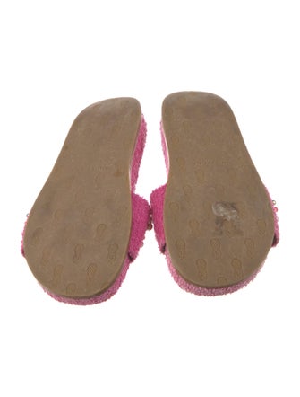 Aquazzura Terry Cloth Beaded Accents Slides