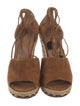 Aquazzura Suede Pom-Pom Embellishments Espadrilles