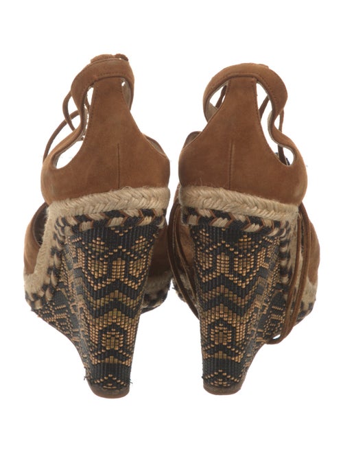 Aquazzura Suede Pom-Pom Embellishments Espadrilles