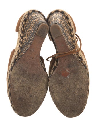 Aquazzura Suede Pom-Pom Embellishments Espadrilles