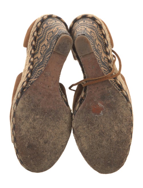 Aquazzura Suede Pom-Pom Embellishments Espadrilles