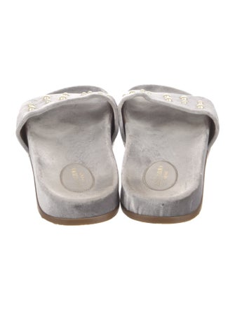 Aquazzura Velvet Beaded Accents Slides