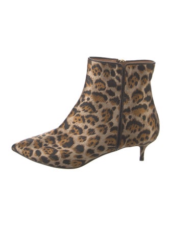 Aquazzura Canvas Animal Print Boots
