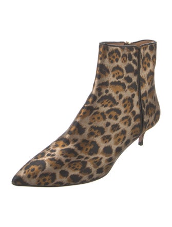 Aquazzura Canvas Animal Print Boots