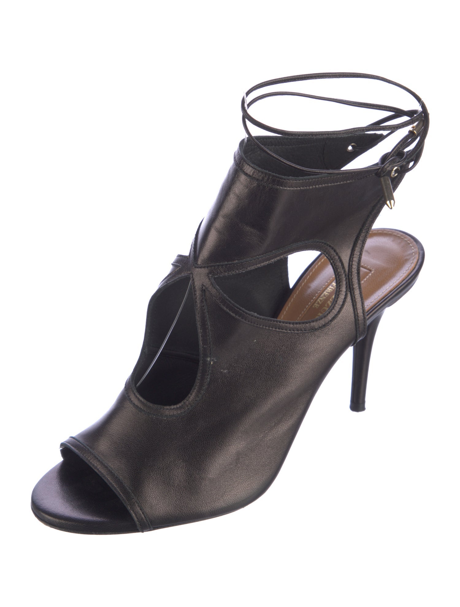 Aquazzura Leather Cutout Accent Sandals