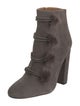 Aquazzura Suede Fur Trim Lace-Up Boots