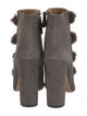 Aquazzura Suede Fur Trim Lace-Up Boots