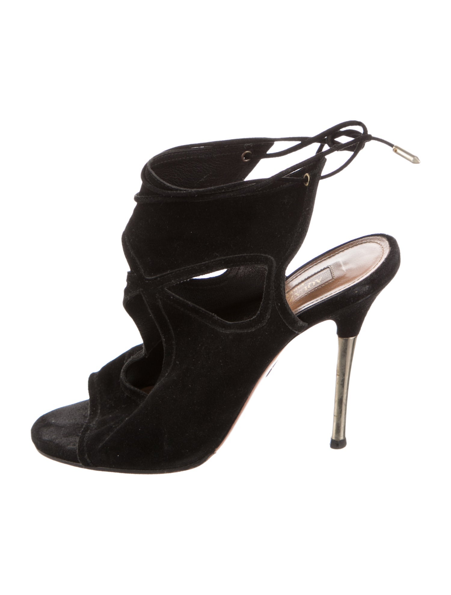 Aquazzura Suede Cutout Accent Sandals