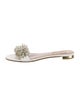 Aquazzura Leather Fringe Trim Accent Slides