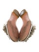 Aquazzura Leather Fringe Trim Accent Slides