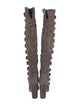 Aquazzura Suede Pom-Pom Embellishments Boots