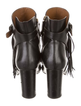 Aquazzura Leather Fringe Trim Accent Boots