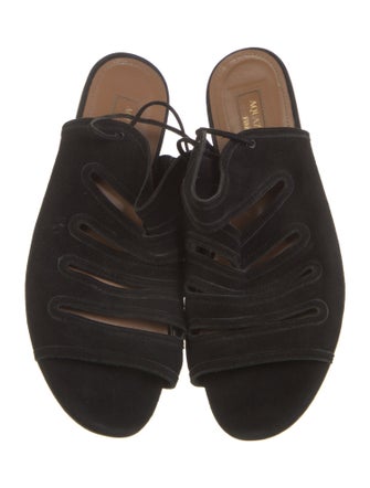 Aquazzura Suede Cutout Accent Sandals