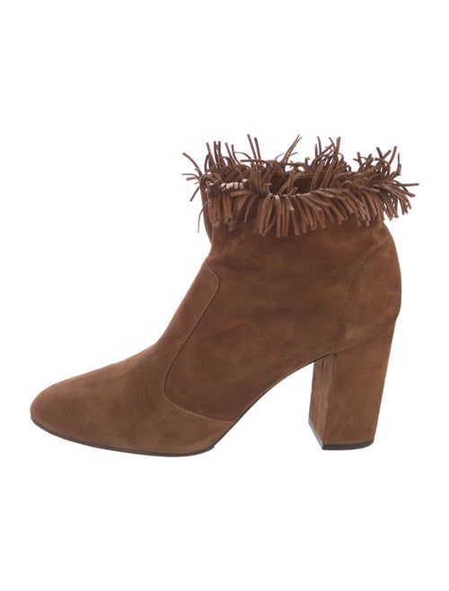 Aquazzura Suede Fringe Trim Accent Boots