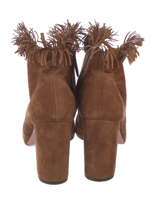 Aquazzura Suede Fringe Trim Accent Boots