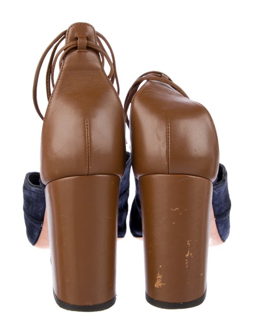 Aquazzura Suede Colorblock Pattern Sandals