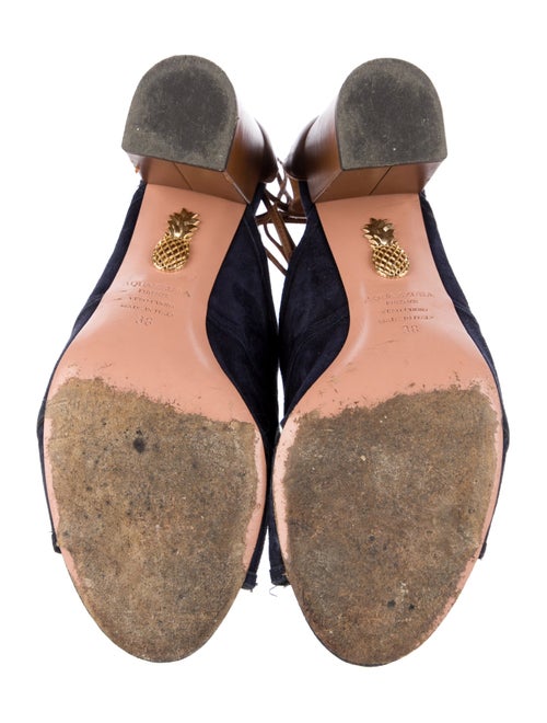 Aquazzura Suede Colorblock Pattern Sandals