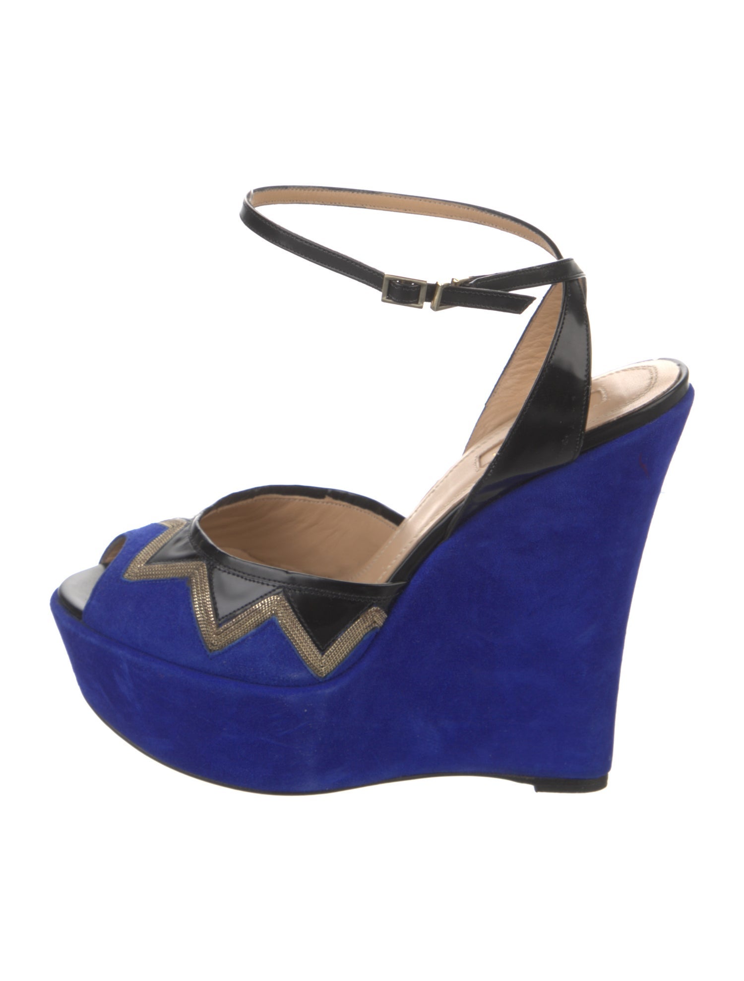 Aquazzura Suede Colorblock Pattern Sandals