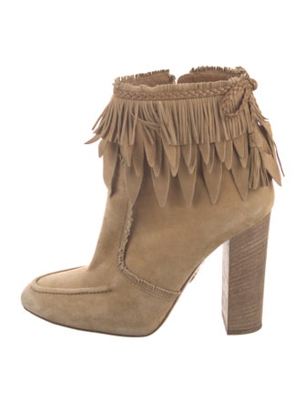 Aquazzura Suede Tassel Accents Boots