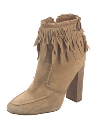 Aquazzura Suede Tassel Accents Boots