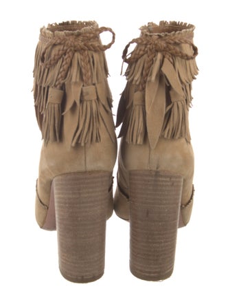 Aquazzura Suede Tassel Accents Boots