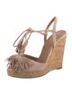 Aquazzura Suede Fringe Trim Accent Slingback Sandals