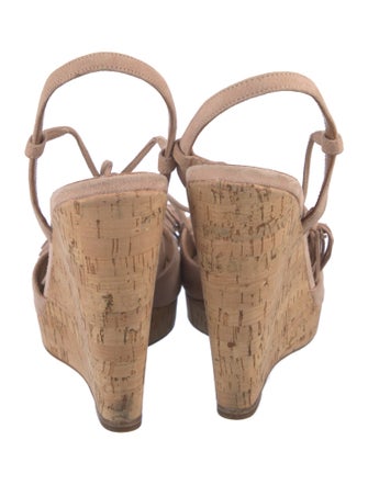 Aquazzura Suede Fringe Trim Accent Slingback Sandals