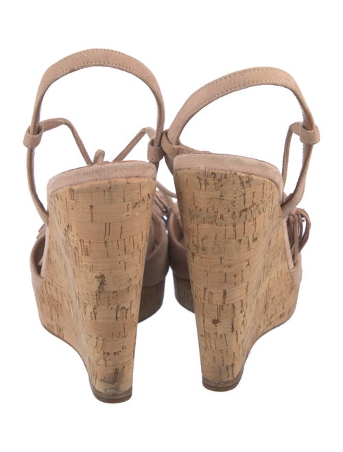 Aquazzura Suede Fringe Trim Accent Slingback Sandals