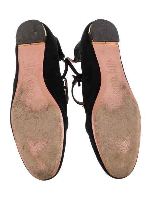 Aquazzura Suede Crystal Embellishments Flats
