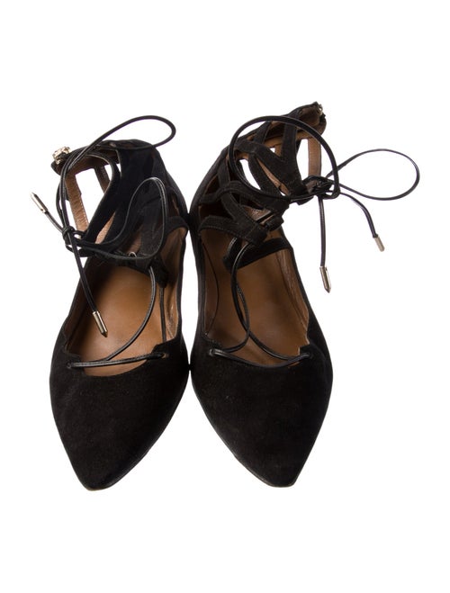Aquazzura Suede Cutout Accent Flats
